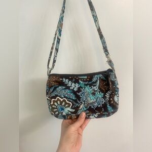 Vera Bradley Blue and Brown Mini Bag